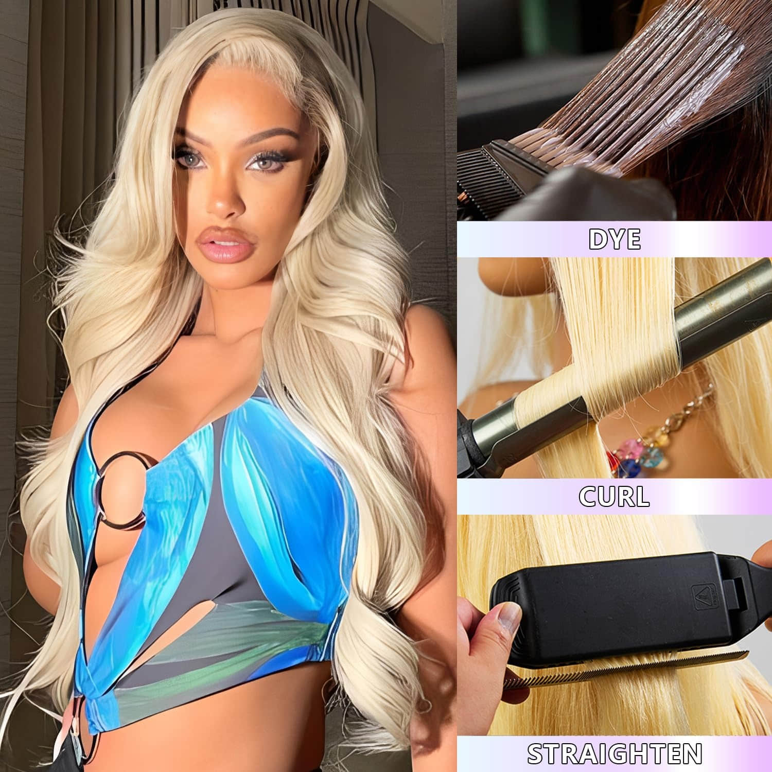 StariaHair #613 Blonde Body Wave Remy Human Hair Bundles - Heat Styling Versatility