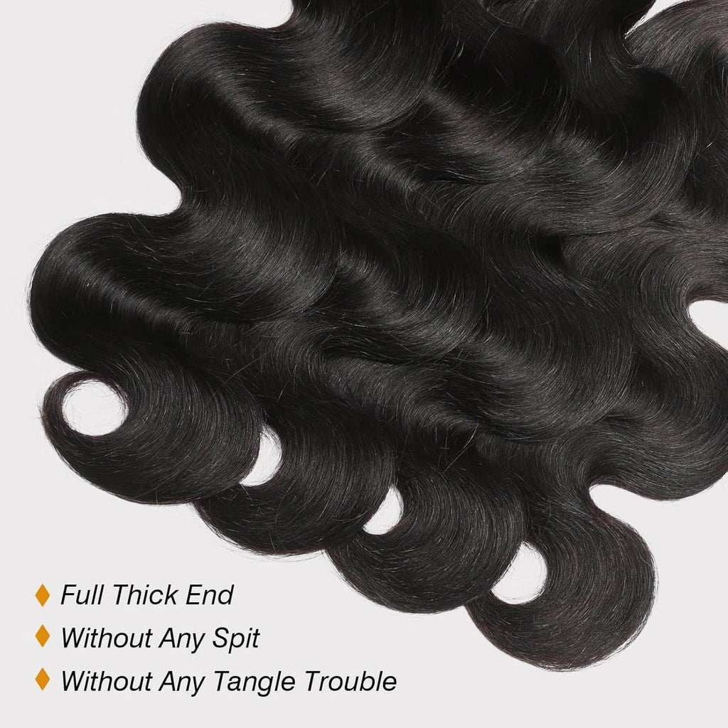 StariaHair 10-30 Inch Body Wave Brazilian Virgin Hair Bundles #1B