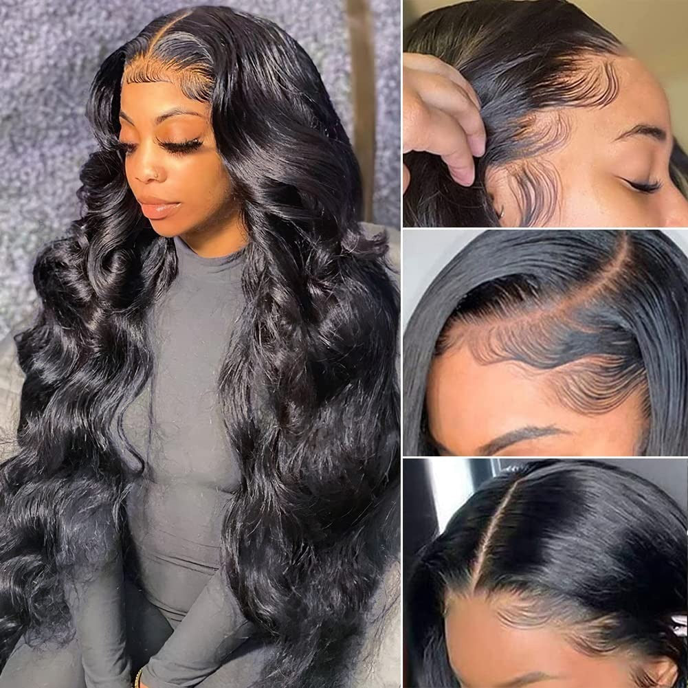 StariaHair 13"x4" HD Lace 180% Frontal Wig Body Wave #1B