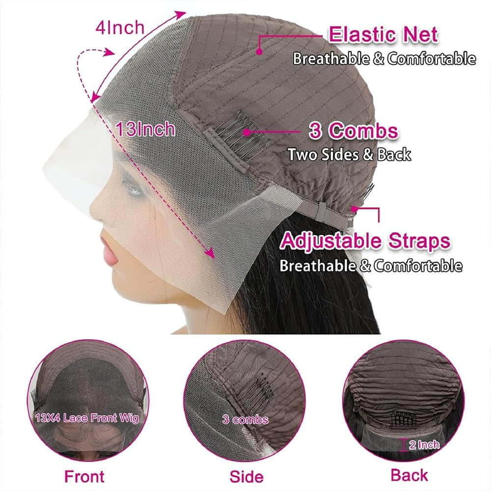 StariaHair 13"x4" HD Lace 180% Frontal Wig Body Wave #1B