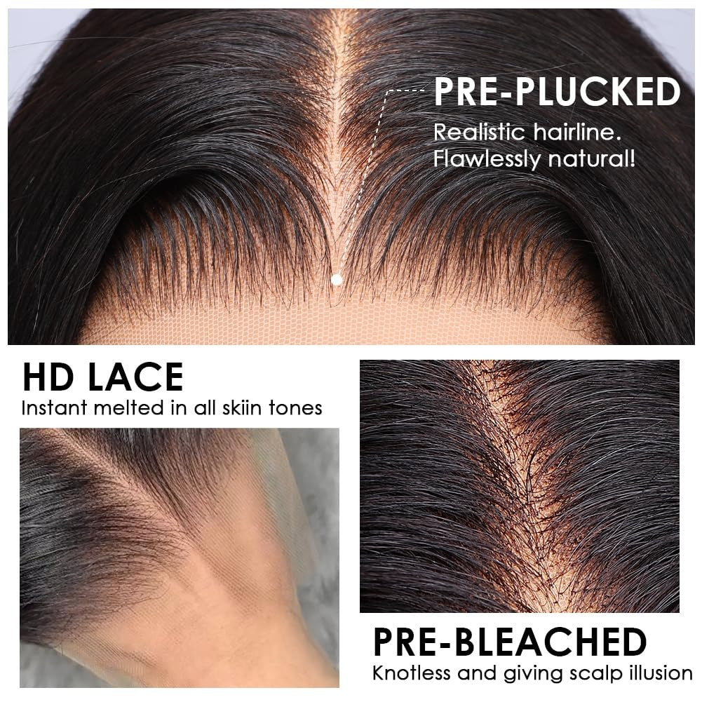 StariaHair 13"x4" HD Lace Deep Wave Frontal Wig #1B