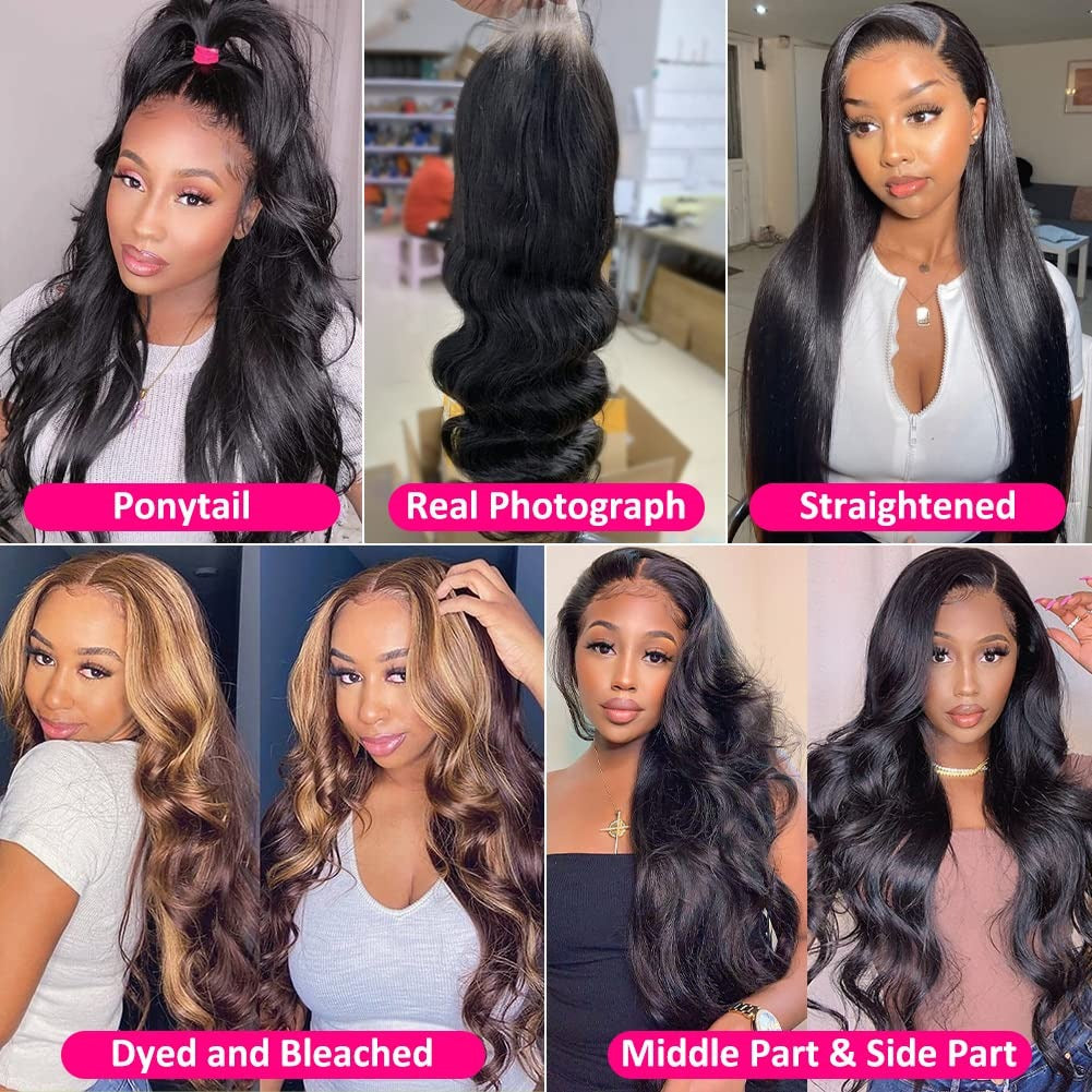 StariaHair 13"x4" HD Lace 180% Frontal Wig Body Wave #1B
