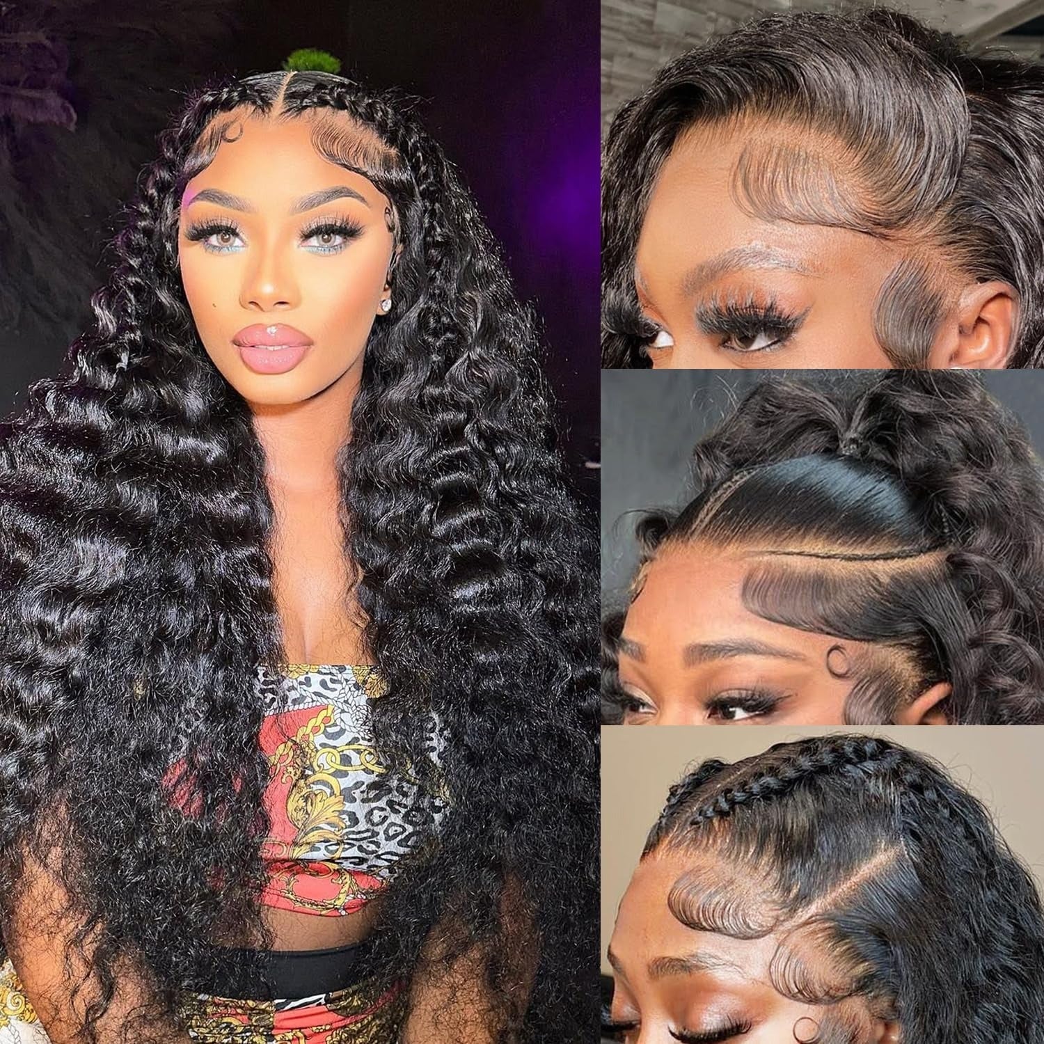 StariaHair 13"x4" HD Lace Deep Wave Frontal Wig #1B