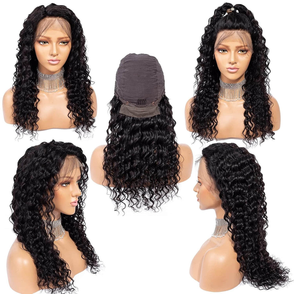 StariaHair 13"x4" HD Lace Deep Wave Frontal Wig #1B