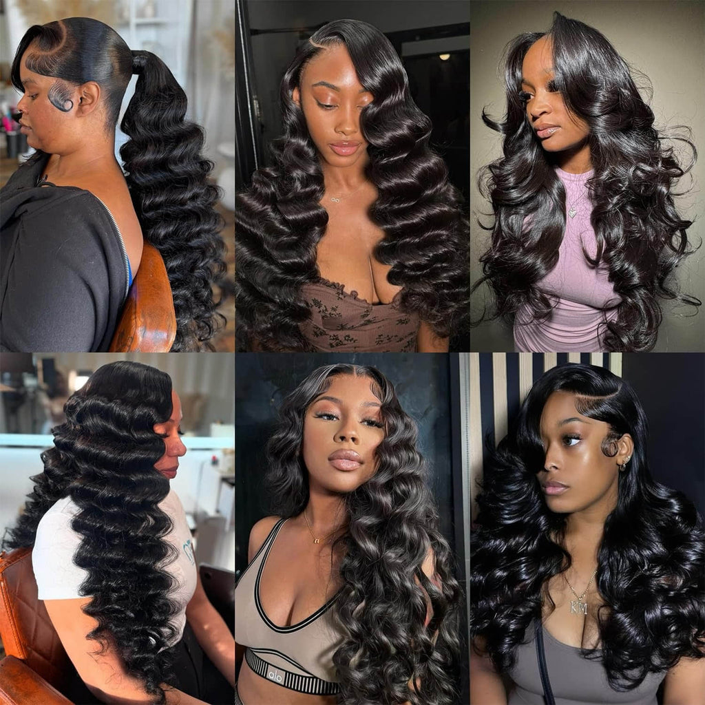 StariaHair 14-30 Inch Loose Wave Brazilian Virgin Hair Bundles #1B