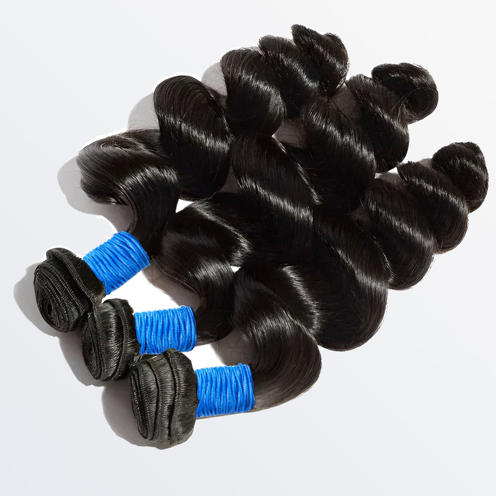 StariaHair 14-30 Inch Loose Wave Brazilian Virgin Hair Bundles #1B