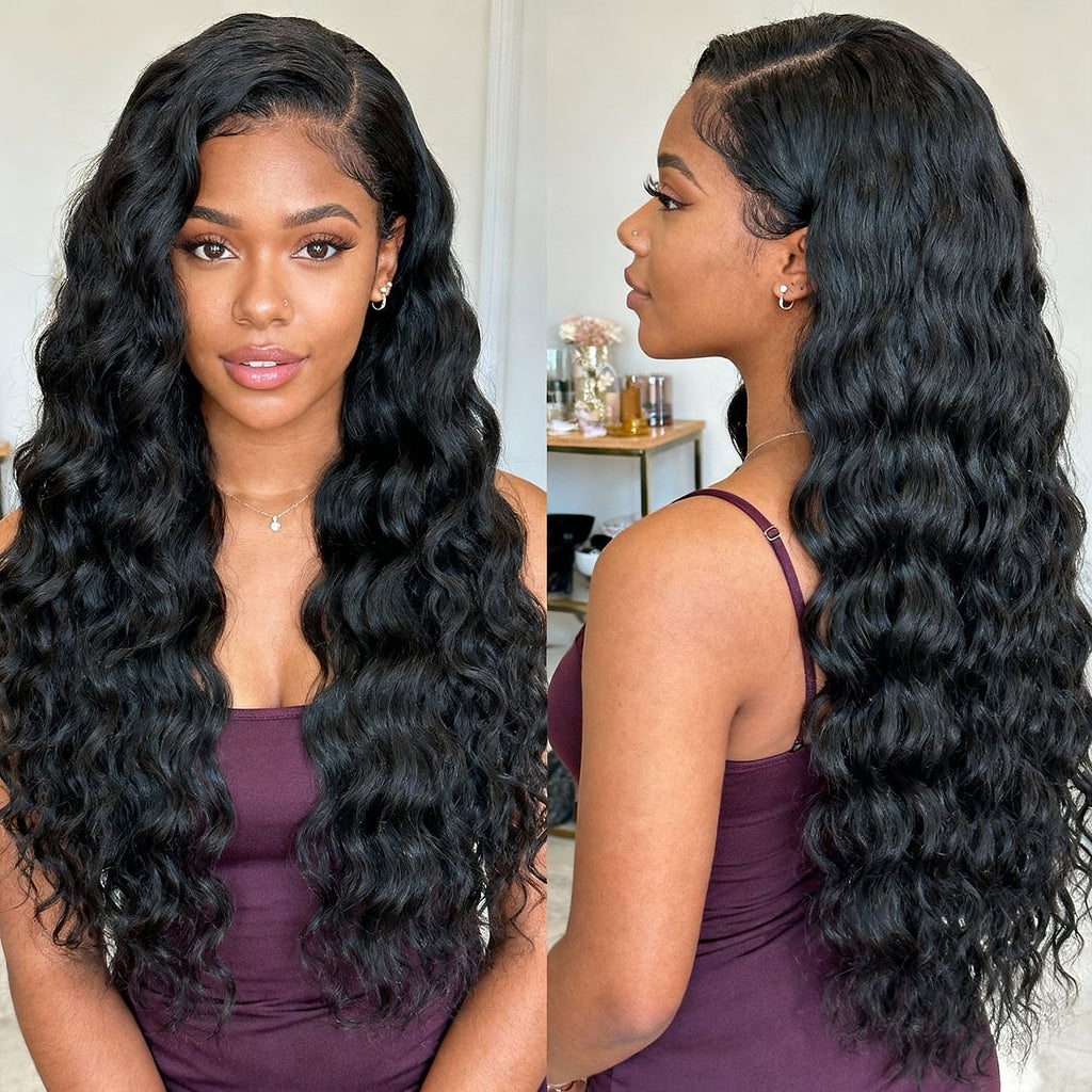 StariaHair 14-30 Inch Ocean Wave Brazilian Virgin Hair Bundles #1B