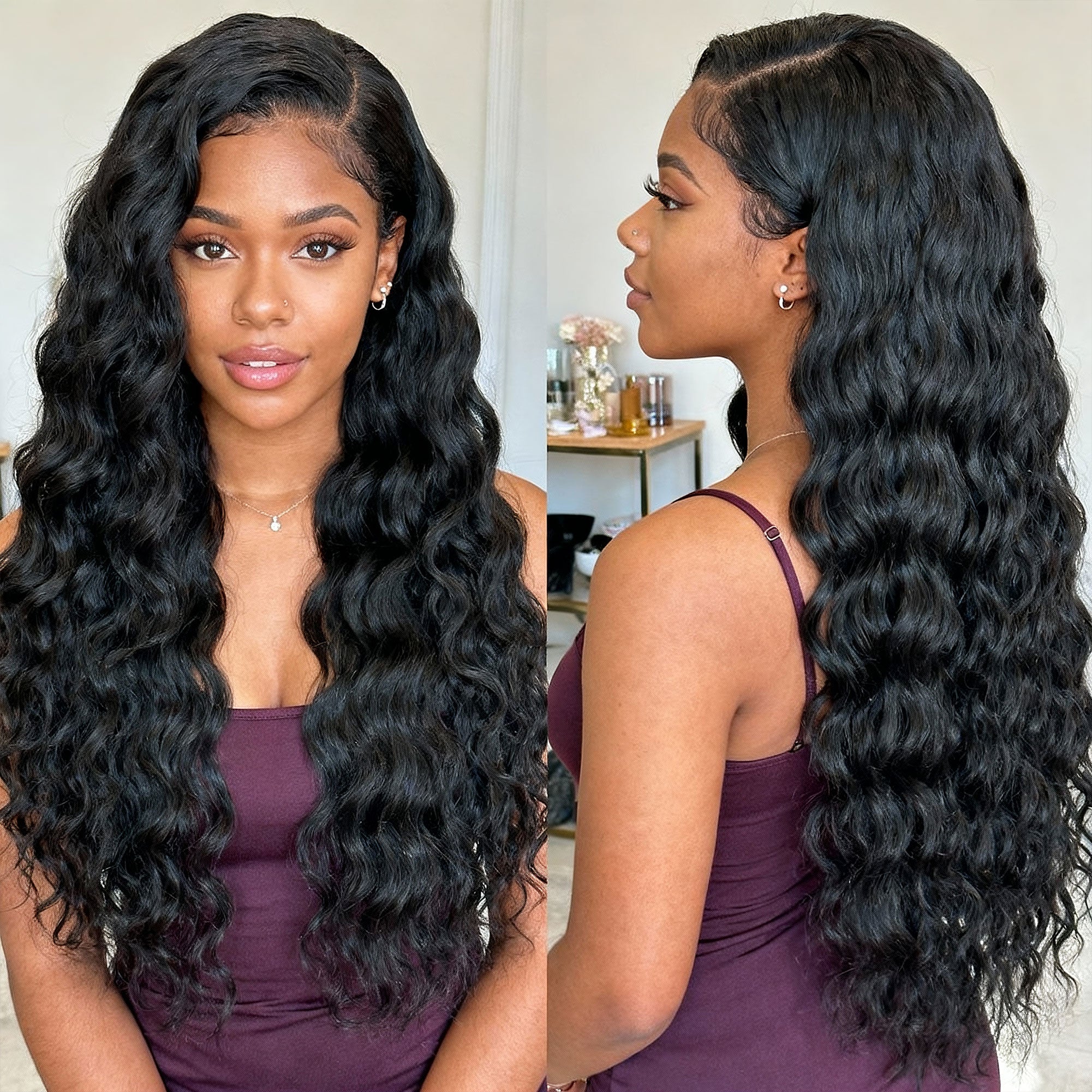 StariaHair 14-30 Inch Ocean Wave Brazilian Virgin Hair Bundles #1B