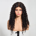 StariaHair 5"x5" HD Glueless Lace Deep Wave 180% Closure Wig #1B