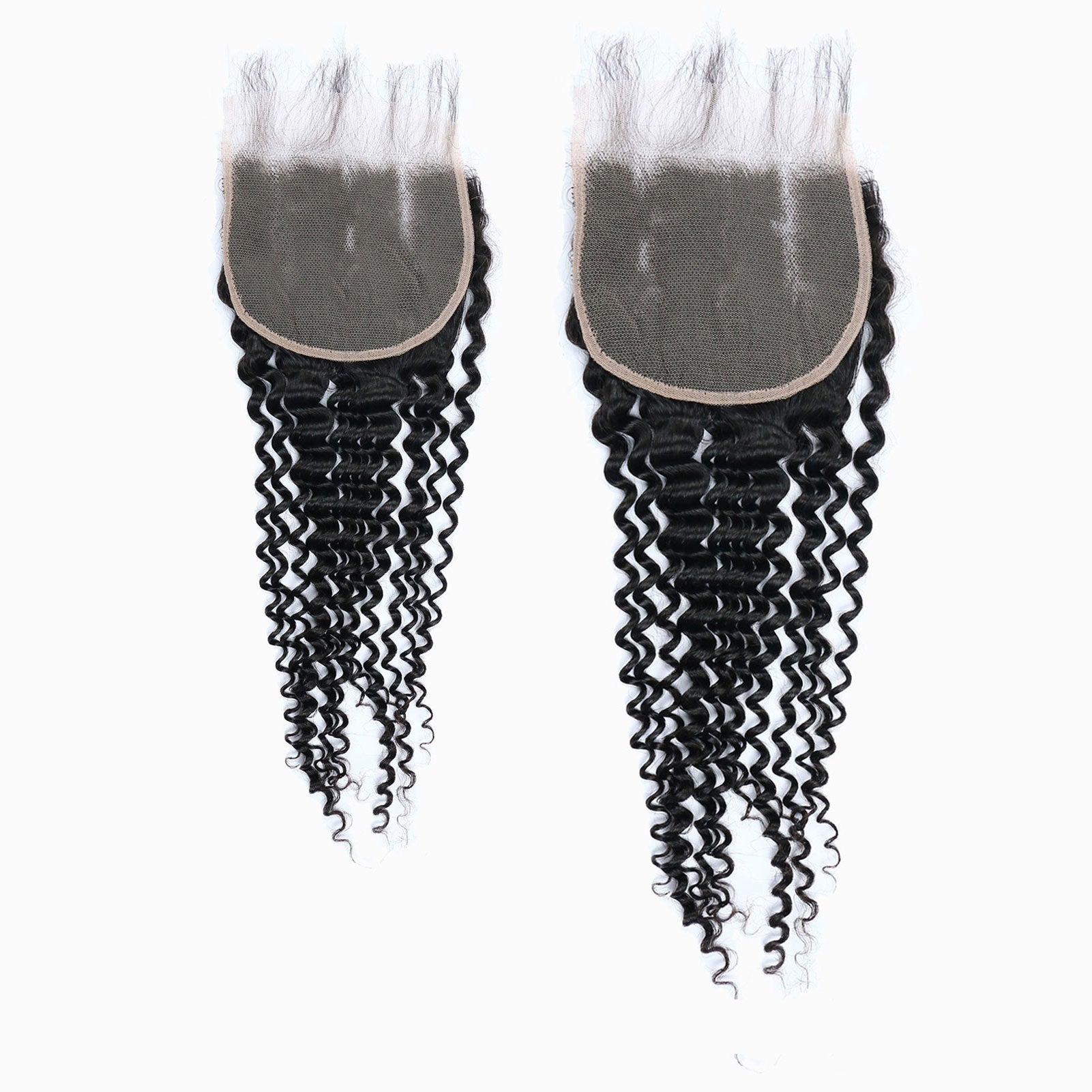 StariaHair 12-20 Inch 4"x4" Deep Wave Transparent Lace Closure #1B