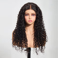 StariaHair 5"x5" HD Glueless Lace Water Wave 180% Closure Wig #1B