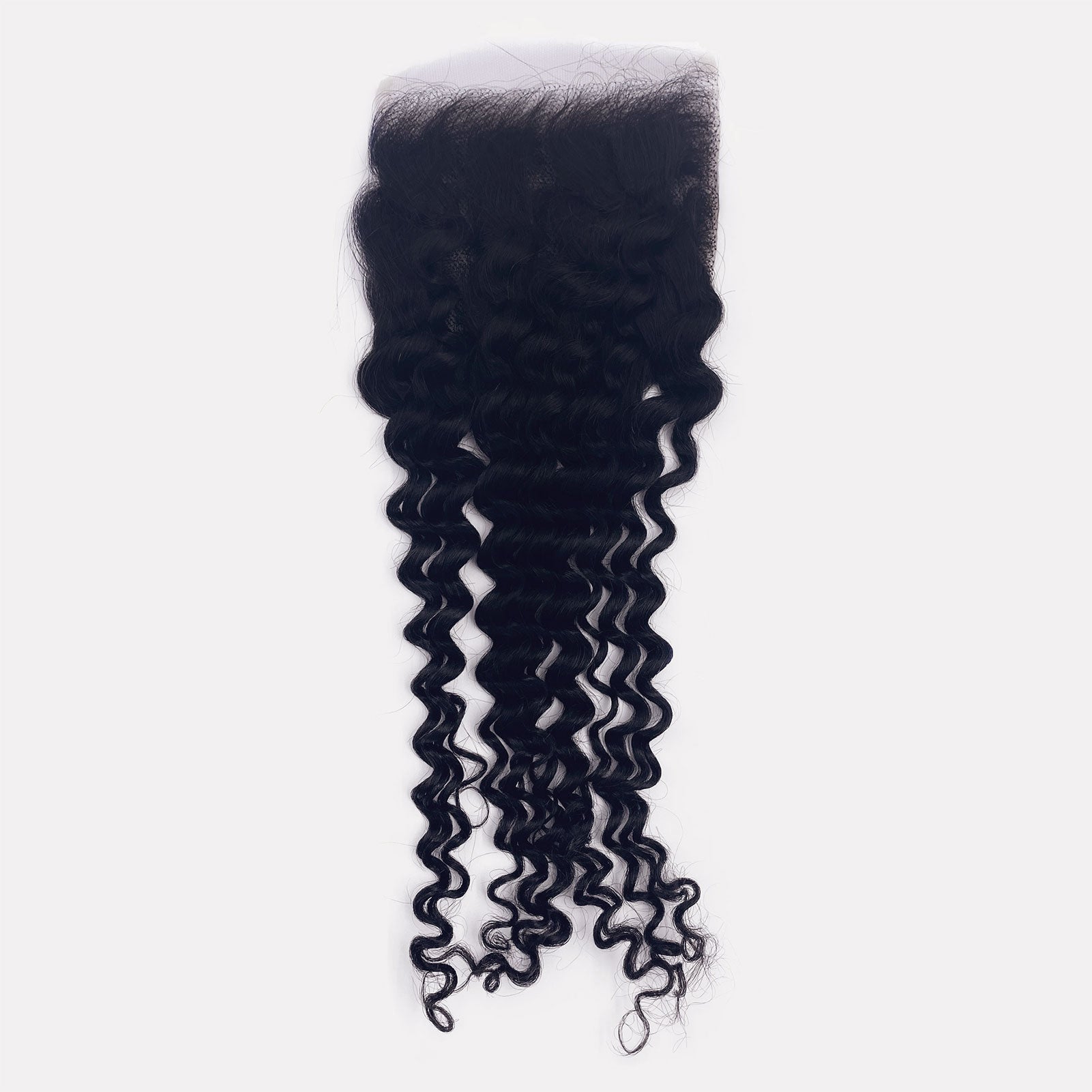 StariaHair 12-20 Inch 4"x4" Deep Curly Transparent Lace Closure #1B