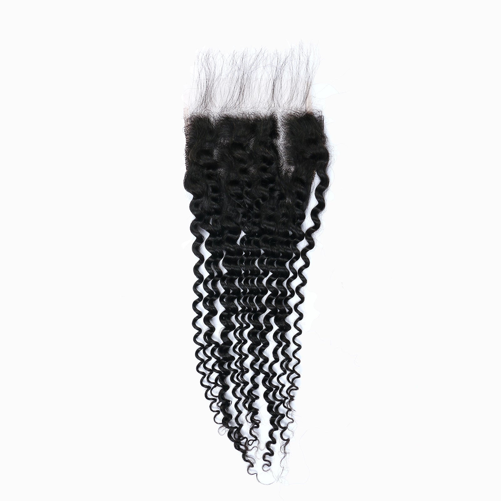 StariaHair 12-20 Inch 4"x4" Deep Wave Transparent Lace Closure #1B