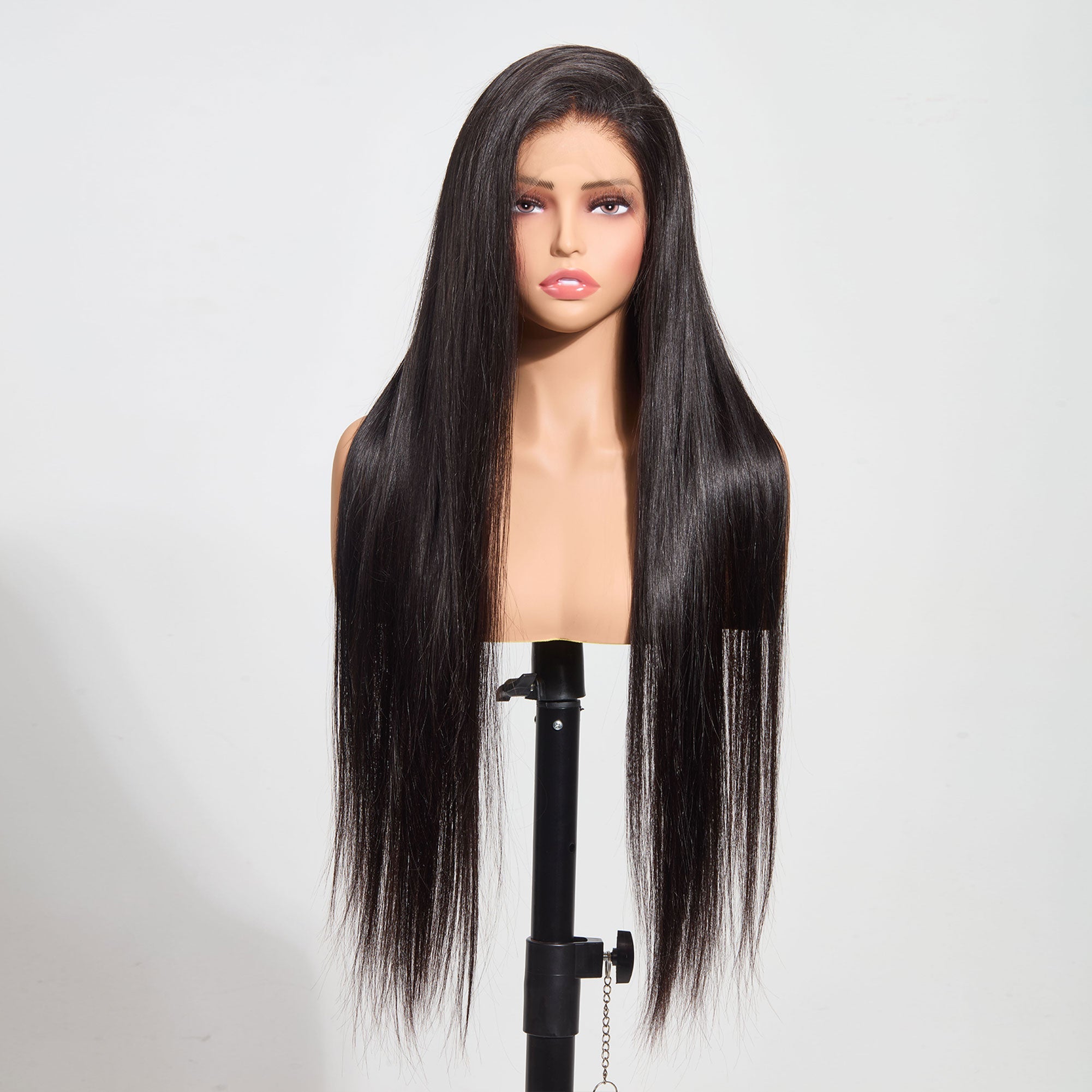 StariaHair 13"x4" Straight 200% Transparent Lace Frontal Wig #1B
