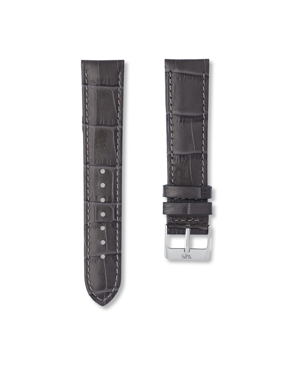 Charcoal Grey Alligator Leather Watch Strap 20mm