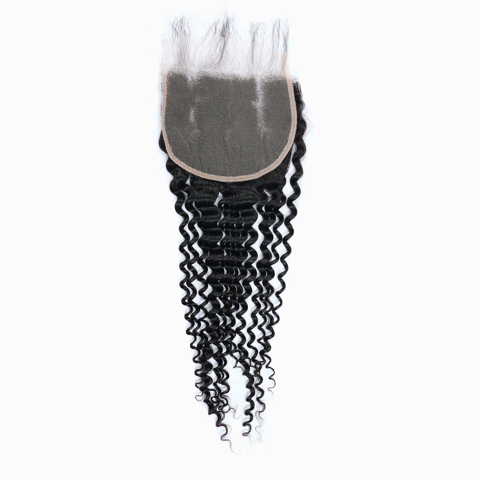 StariaHair 12-20 Inch 4"x4" Deep Wave Transparent Lace Closure #1B