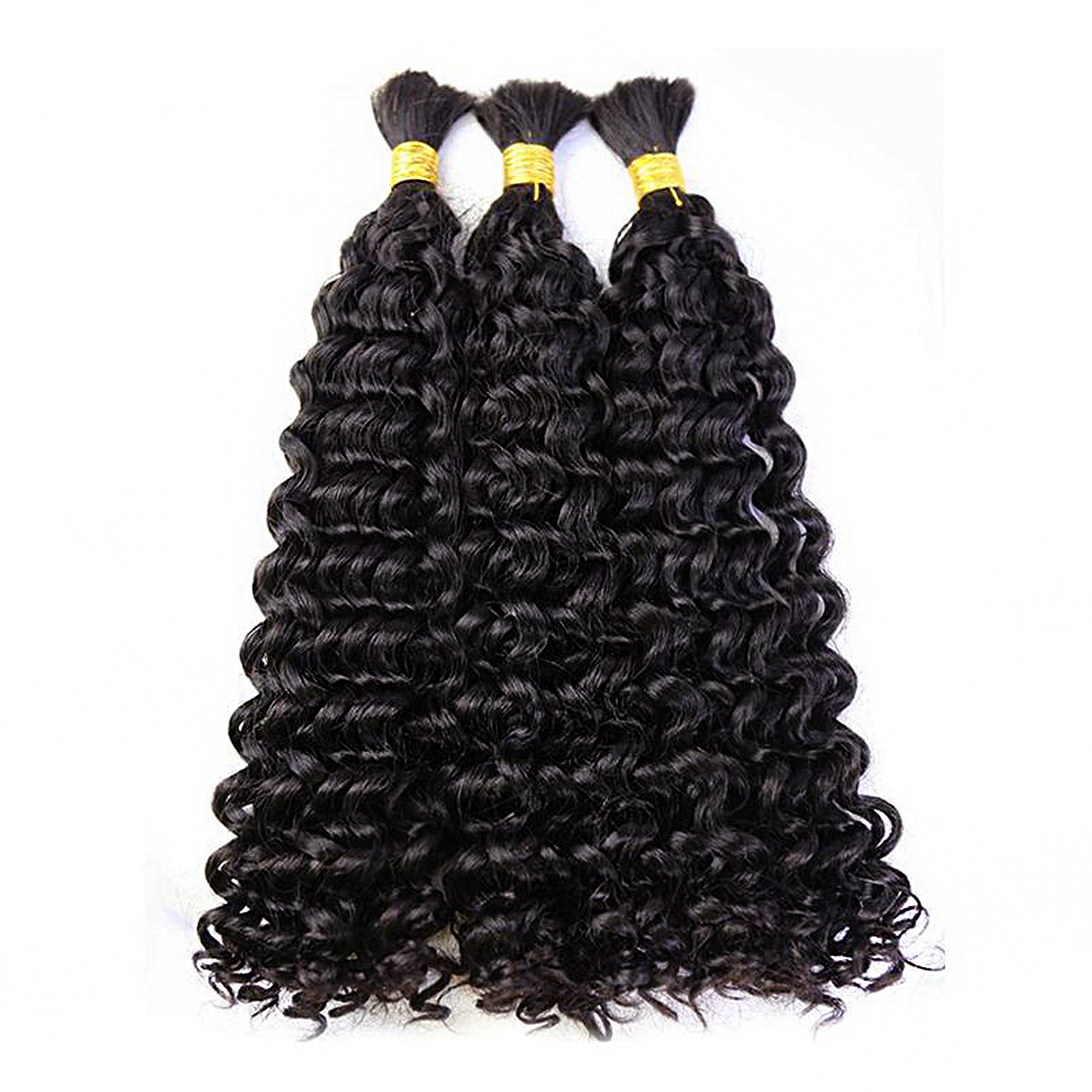 StariaHair 14-24 Inch Water Wave Bulk Hair for Braiding #1B