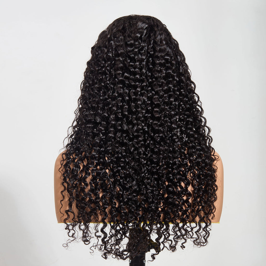 StariaHair 13"x4" HD Lace Water Wave Frontal Wig #1B