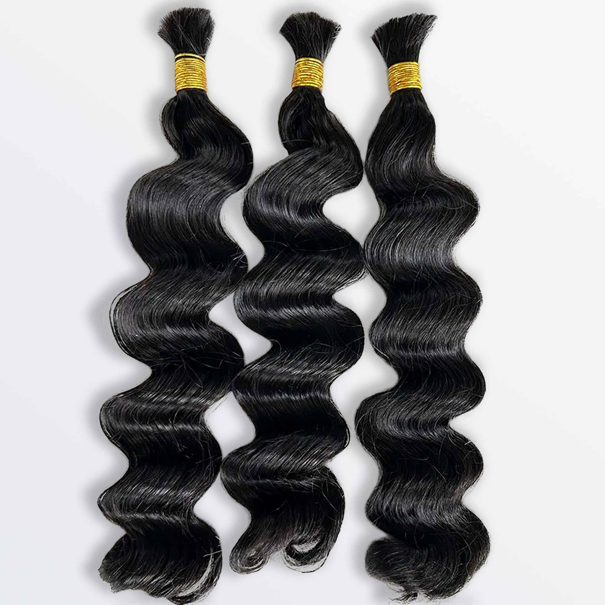 StariaHair Loose Wave Bulk Hair three bundles display