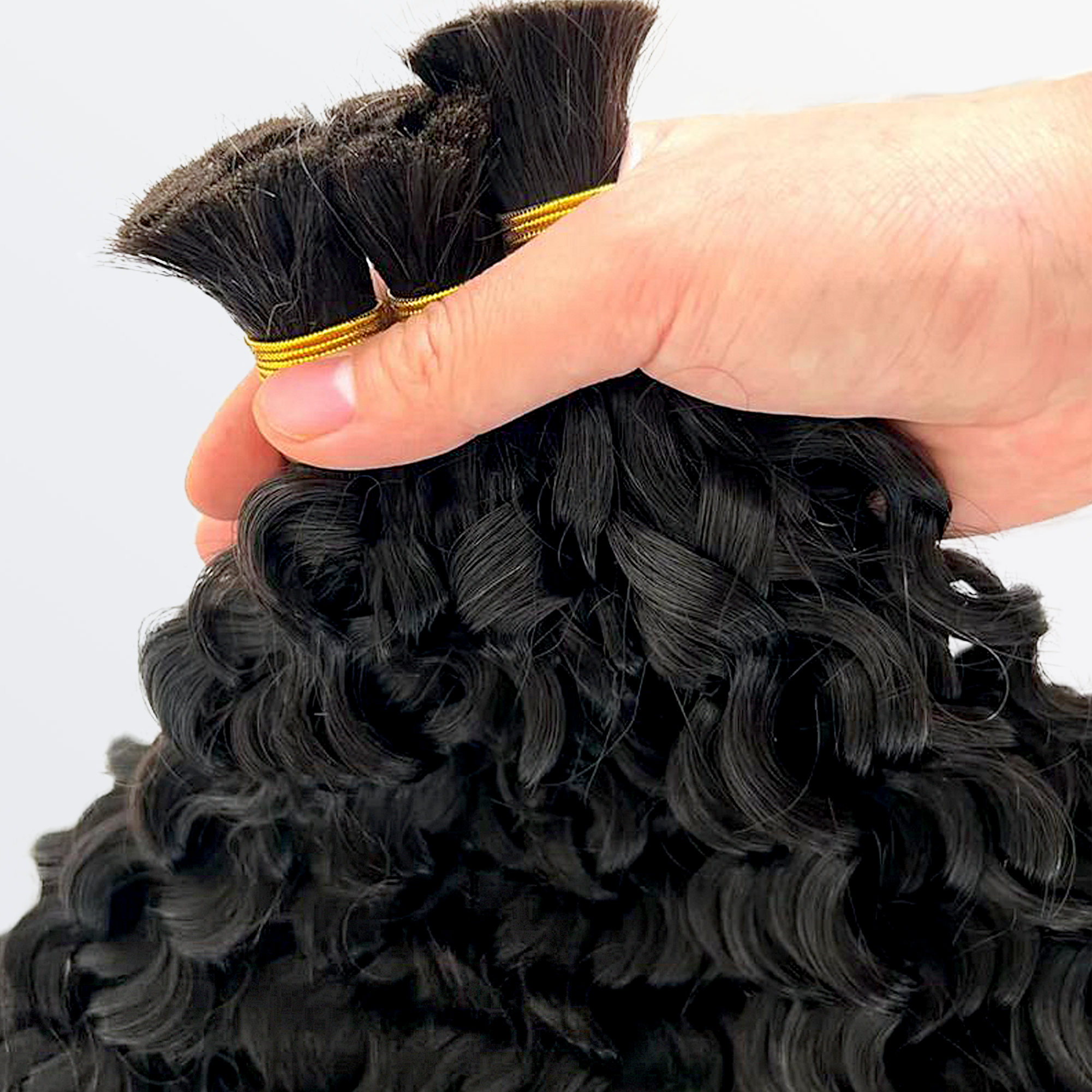 StariaHair 14-24 Inch Water Wave Bulk Hair for Braiding #1B