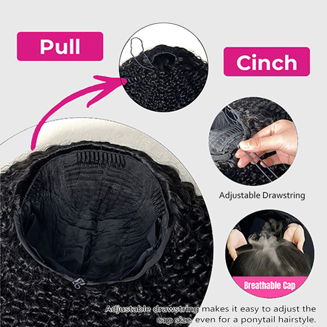 StariaHair 10A 180% Average Size Half Wig Kinky Curly Natural Black