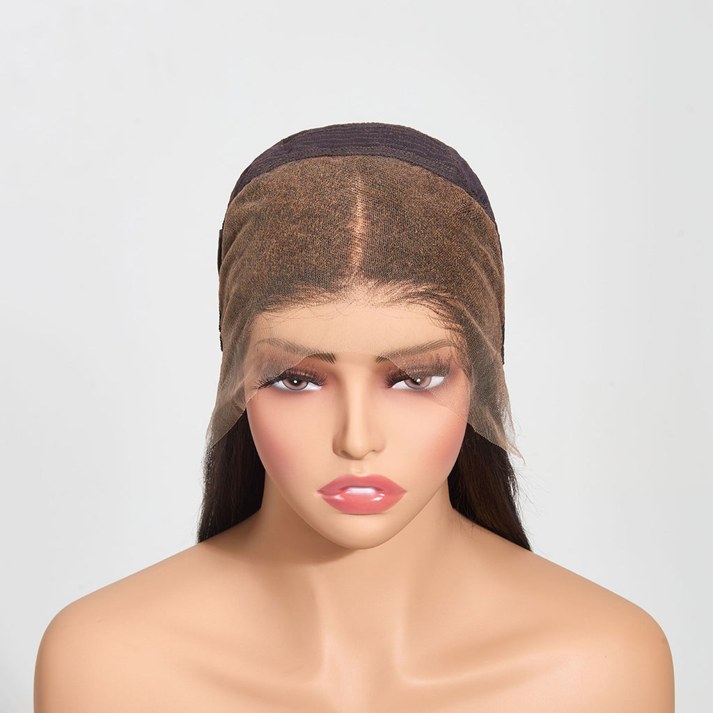 StariaHair 13"x4" Straight 200% Transparent Lace Frontal Wig #1B