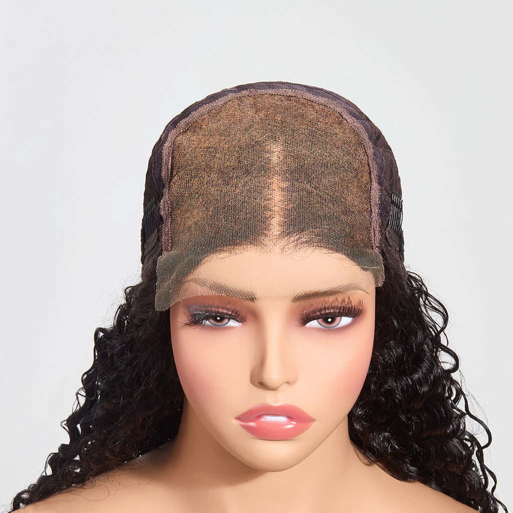 StariaHair 5"x5" HD Glueless Lace Deep Wave 180% Closure Wig #1B