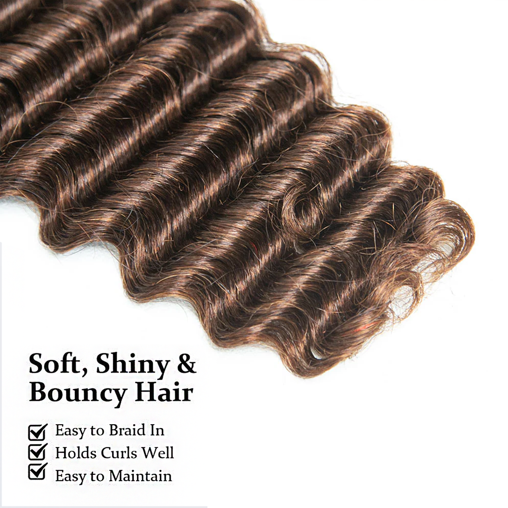 StariaHair #4 Deep Wave Hair Bulk Hair for Braiding