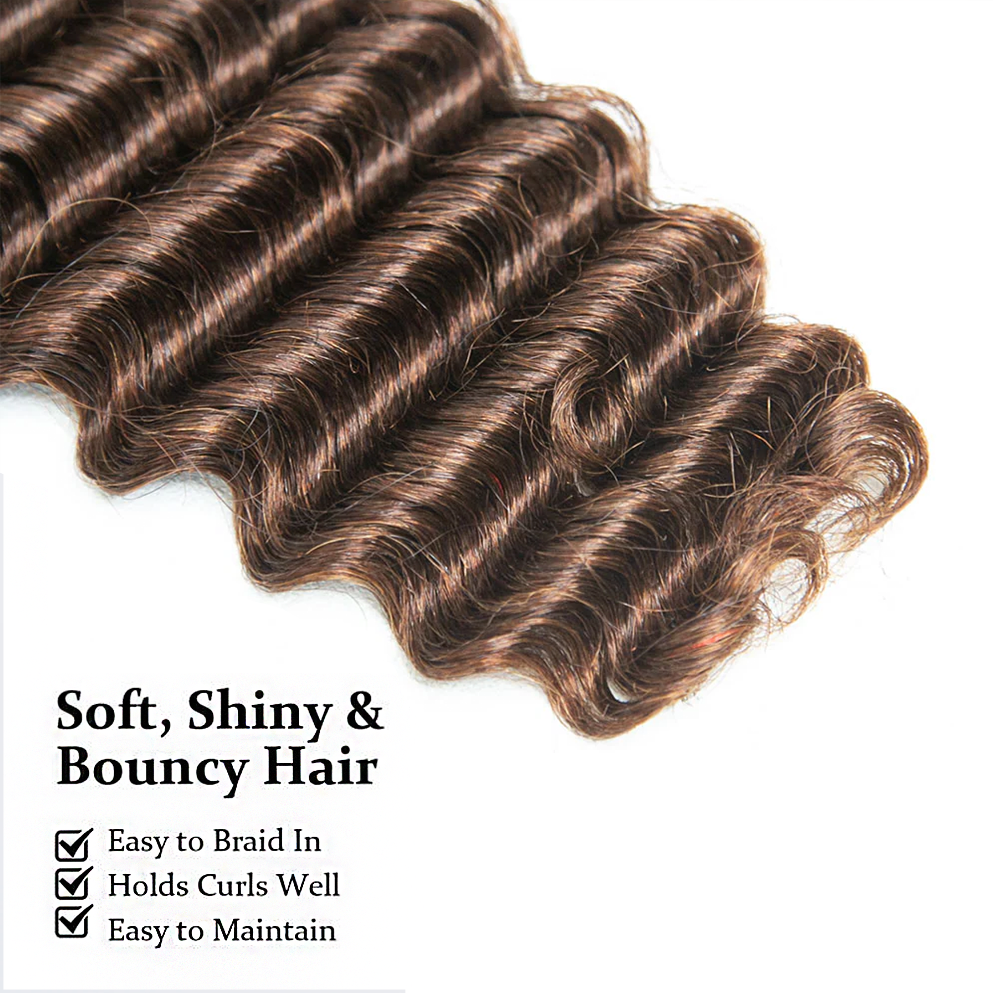 StariaHair #4 Deep Wave Hair Bulk Hair for Braiding