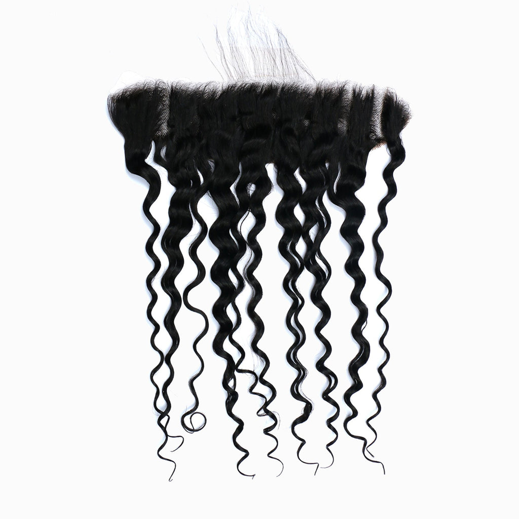 StariaHair 14-20 Inch 13"x4" Water Wave Transparent Lace Frontal #1B