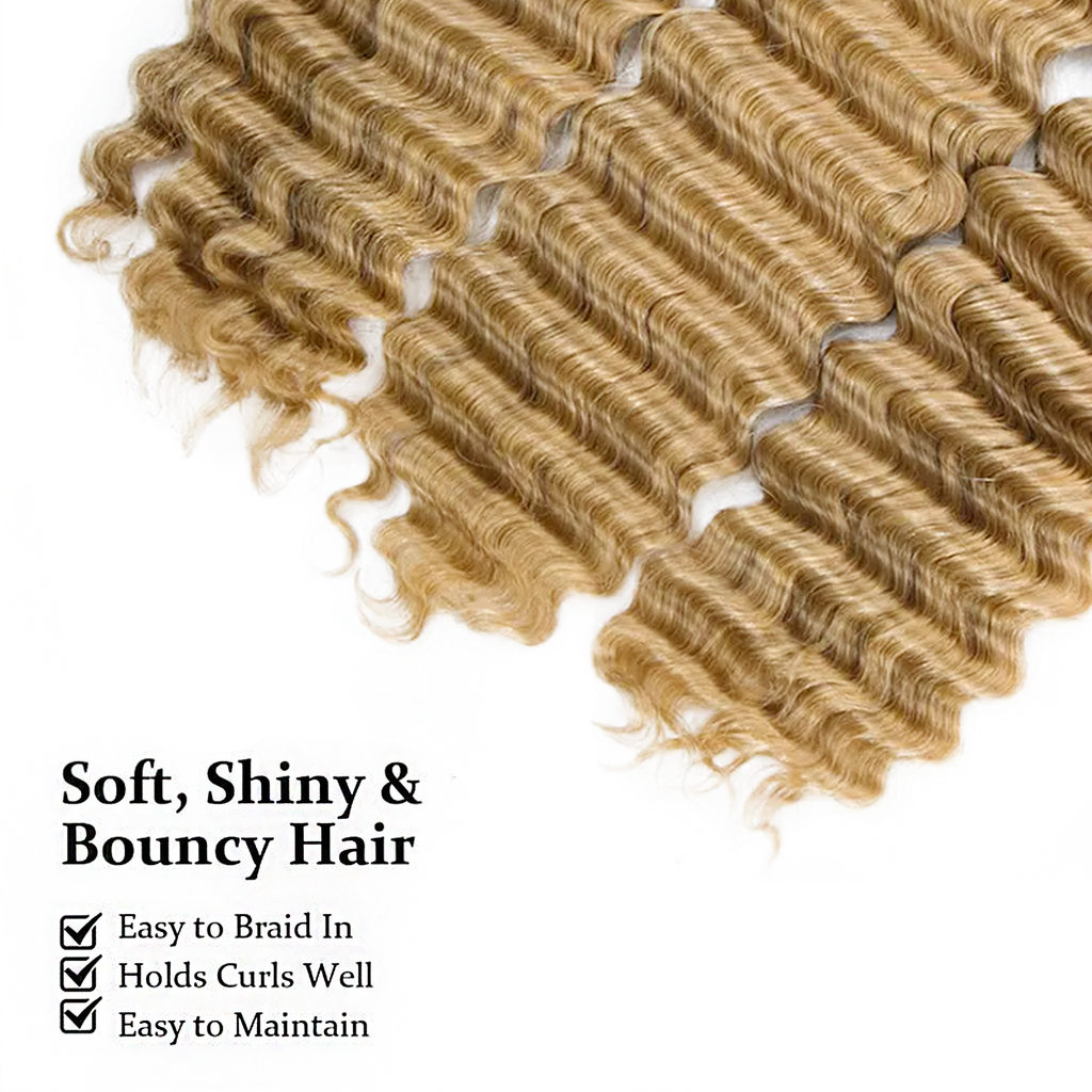 StariaHair #27 Deep Wave Hair Bulk Hair for Braiding