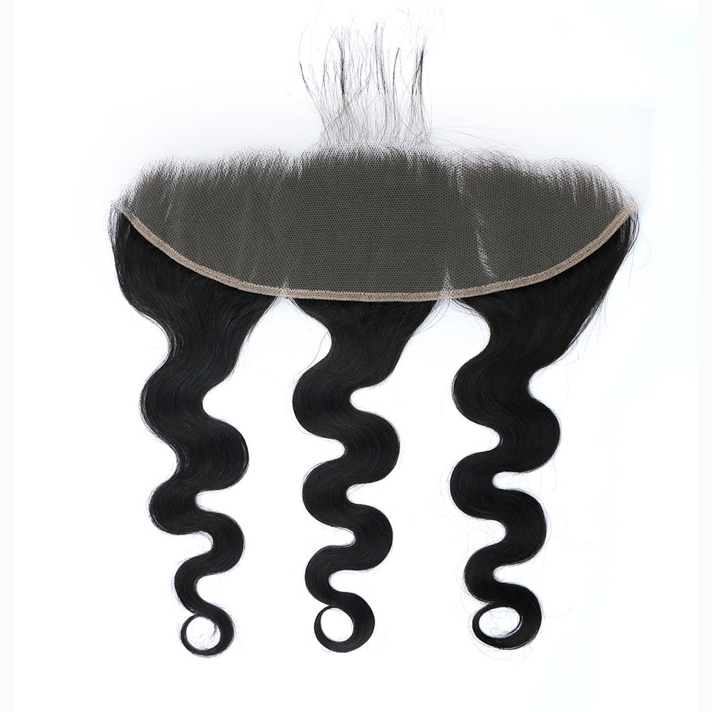 StariaHair 12-20 Inch 13"x4" Body Wave Transparent Lace Frontal #1B