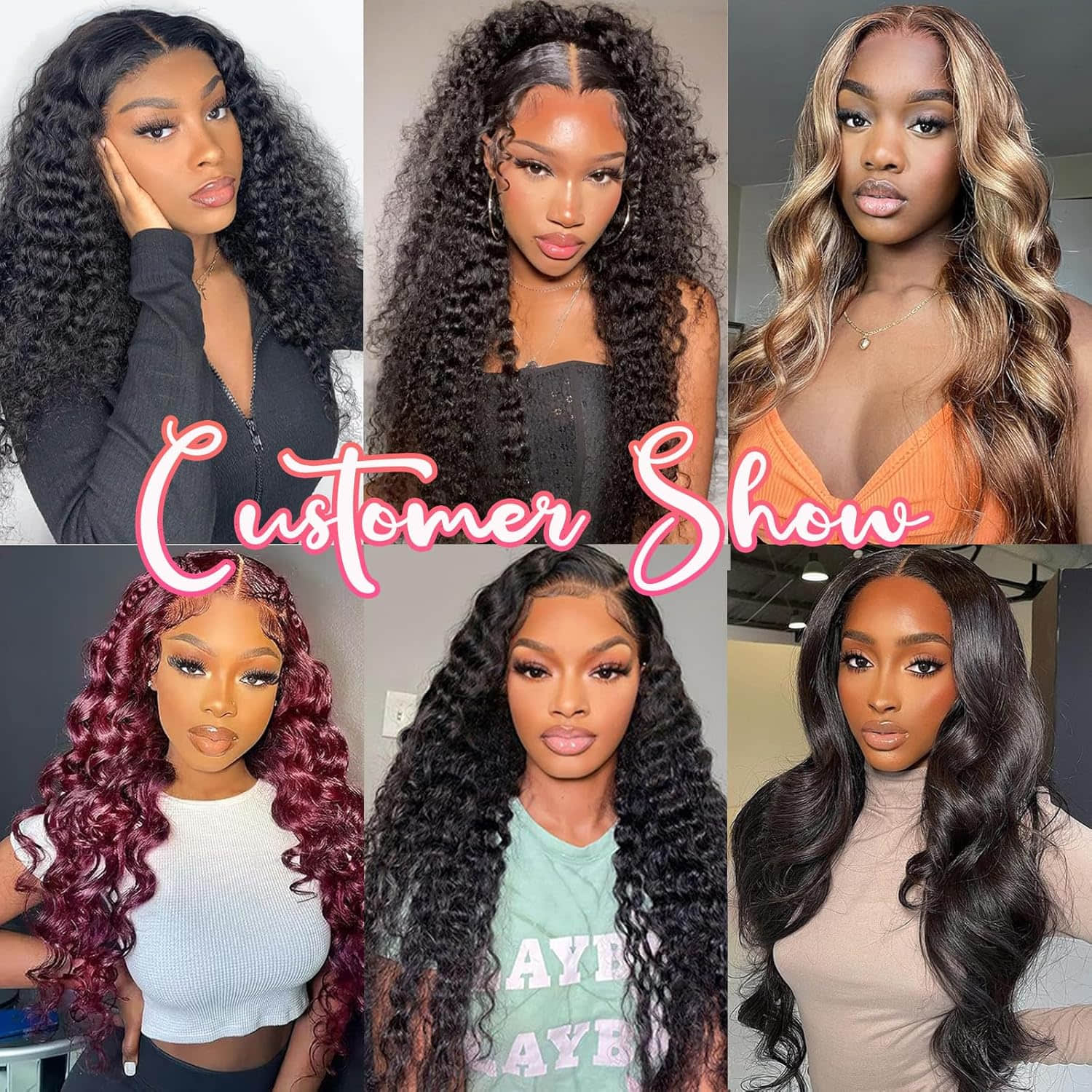 StariaHair 5"x5" Water Wave Transparent Glueless Lace Closure Wig #1B