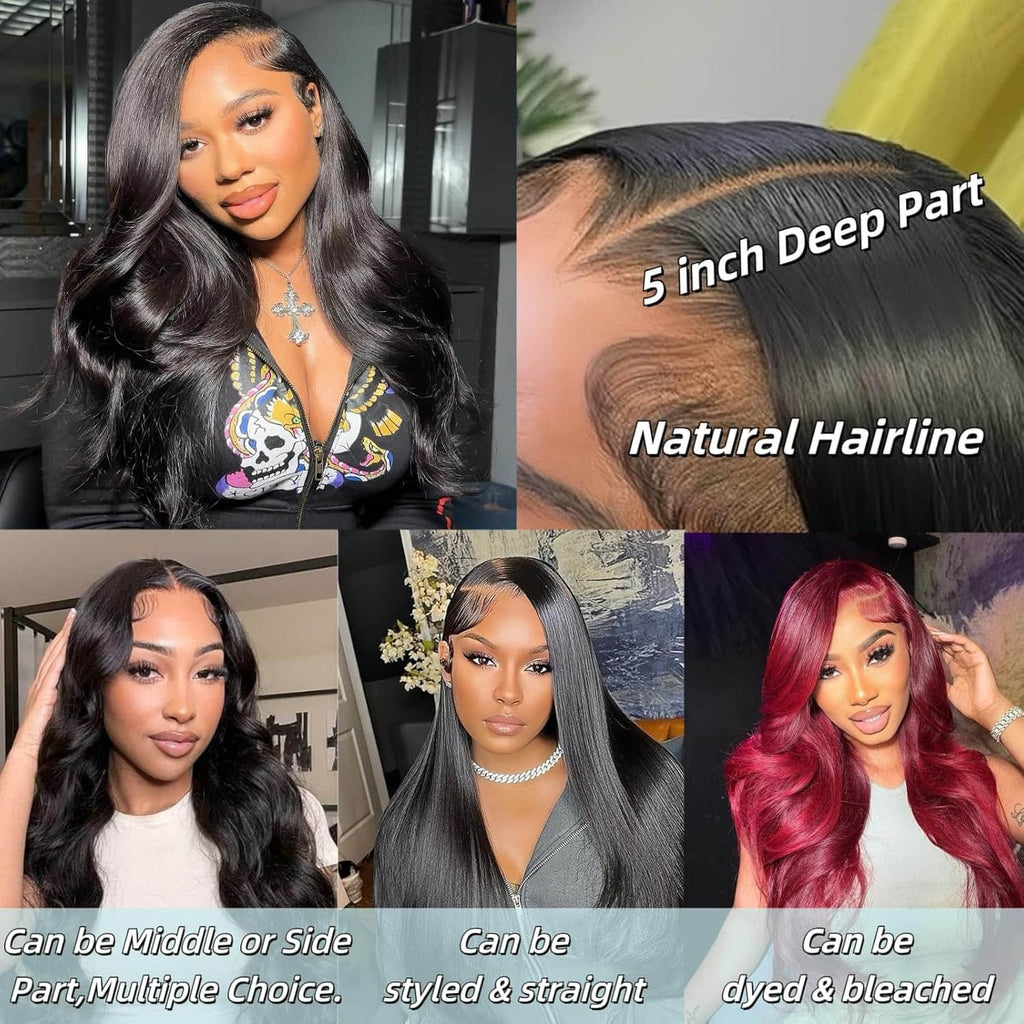 StariaHair 14-20 Inch 5"x5" HD Lace Closure Body Wave #1B
