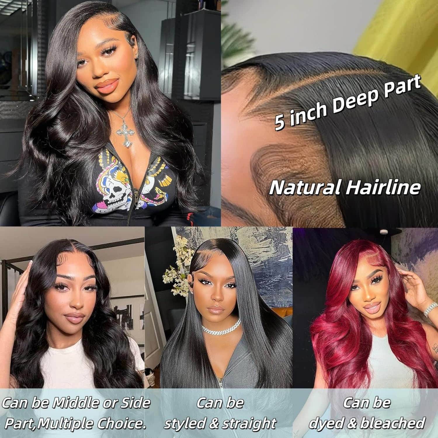 StariaHair 14-20 Inch 5"x5" HD Lace Closure Body Wave #1B