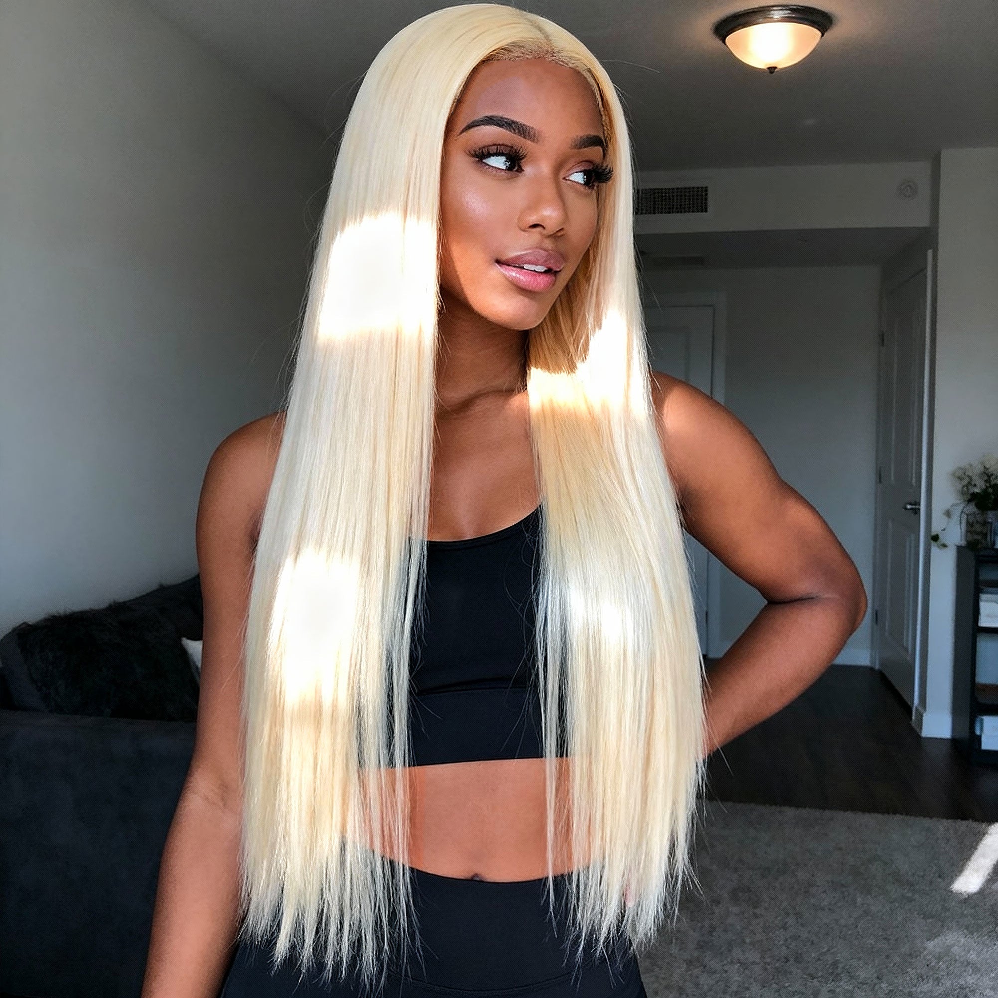 StariaHair 10-30 Inch #613 Blonde Straight Remy Human Hair Bundles