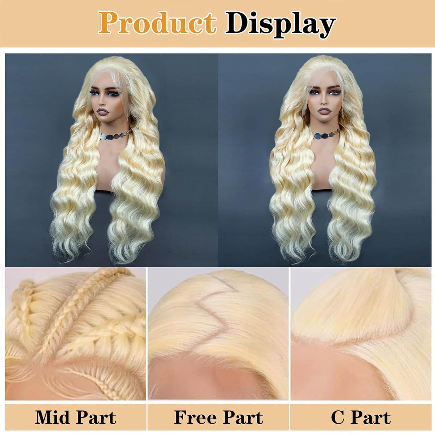 StariaHair #613 Blonde 13"x4" Body Wave 200% Transparent Lace Frontal Wigs