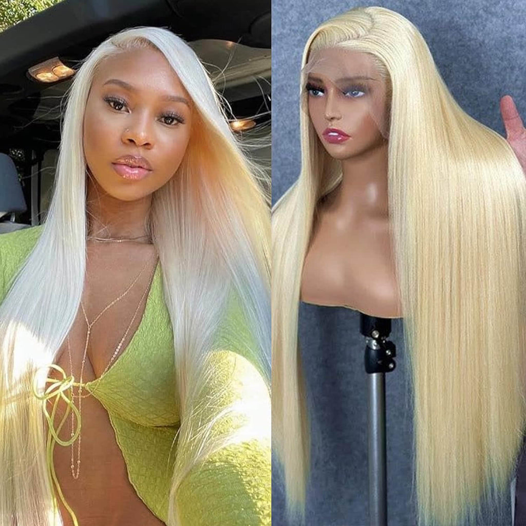 StariaHair #613 Blonde 13"x4" Straight Transparent Lace Frontal Wigs 150%