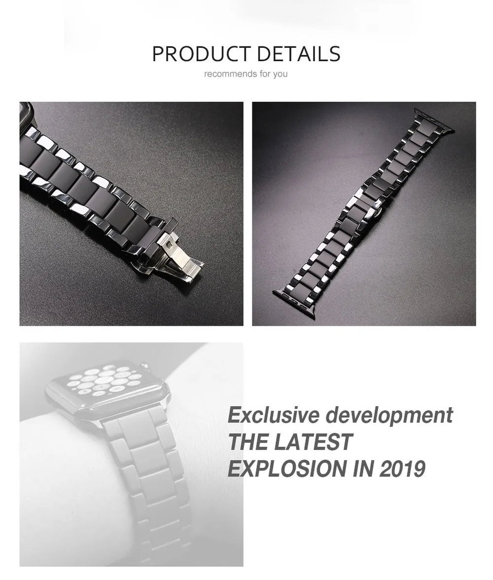 Ceramic Apple Watch Band Series 11/10/9/8/7/6/5/4/ SE / Ultra 1/2/3