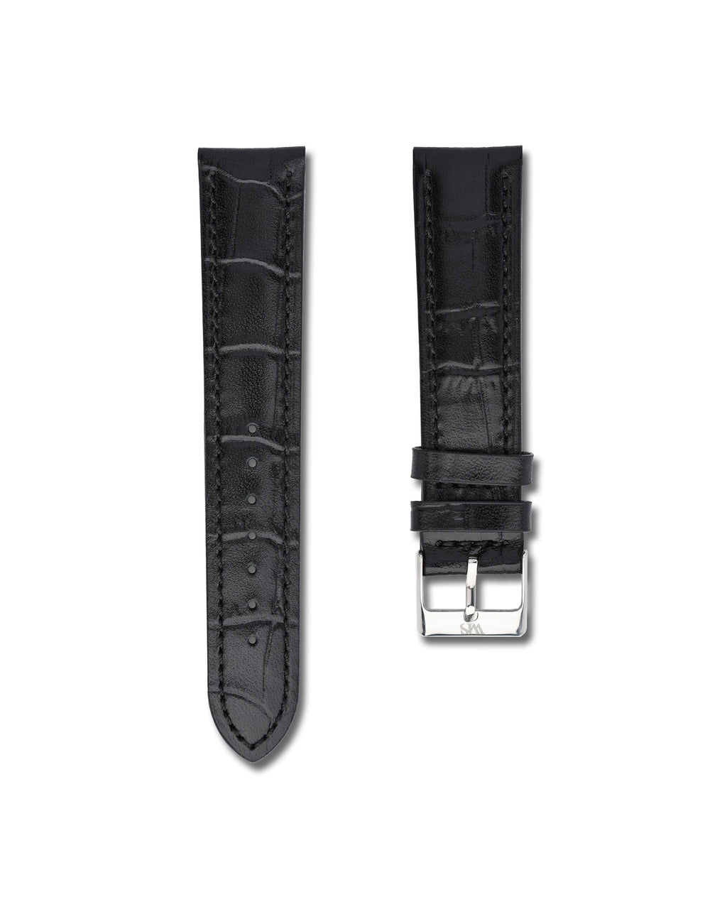 Tuxedo Black Alligator Leather Watch Strap 20mm