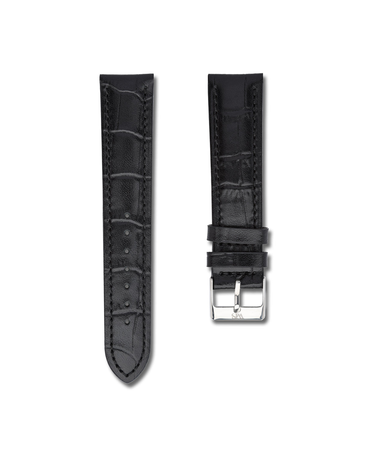 Tuxedo Black Alligator Leather Watch Strap 20mm