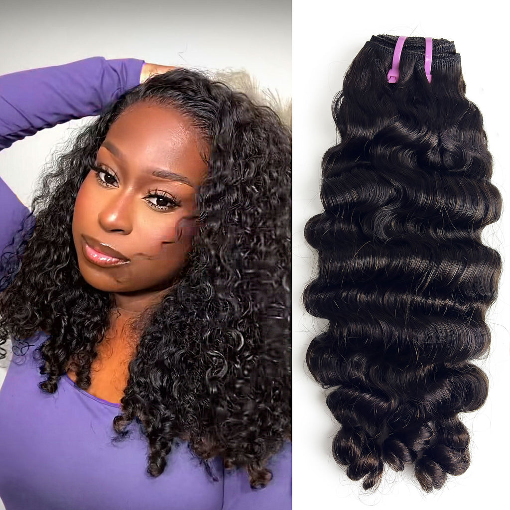 StariaHair 14-30 Inches Burmese Curly 12A Raw Vietnam Hair Bundles #1B Natural Color
