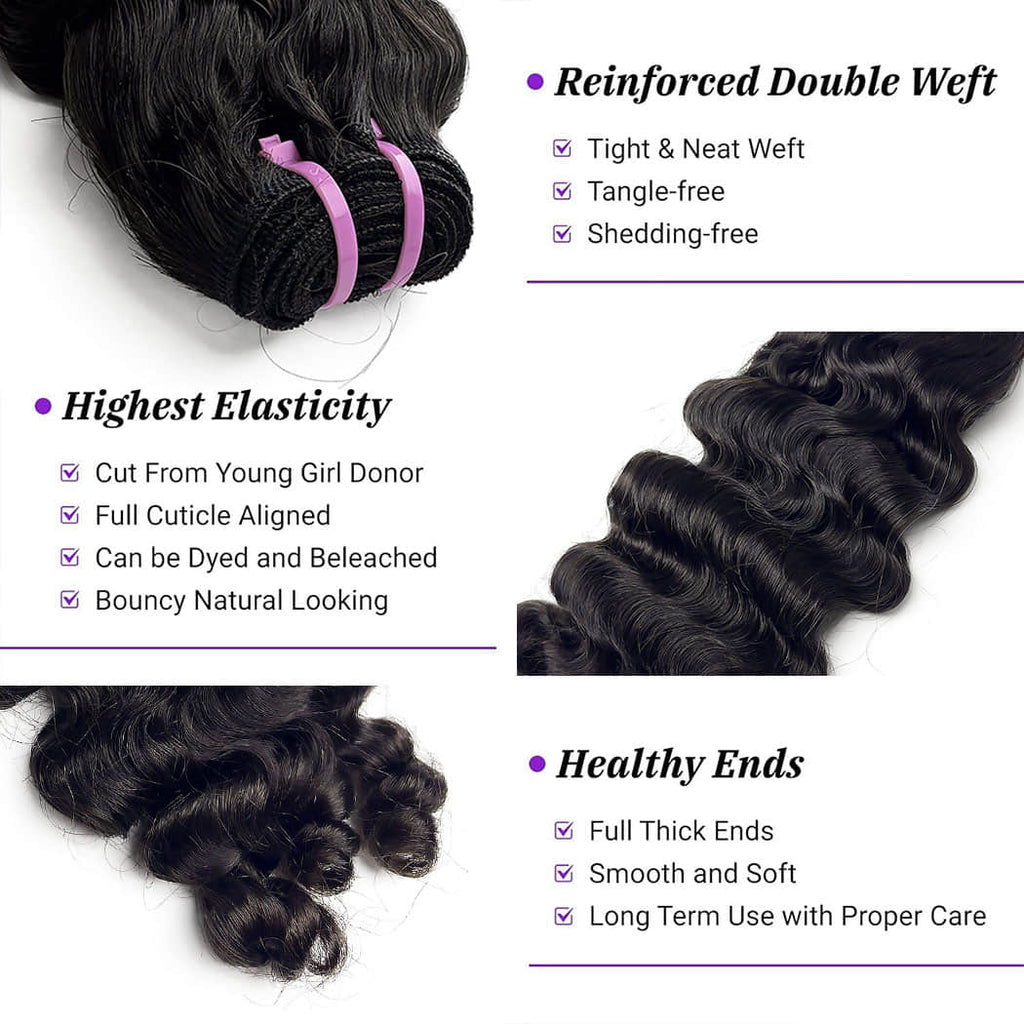 StariaHair 14-30 Inches Burmese Curly 12A Raw Vietnam Hair Bundles #1B Natural Color