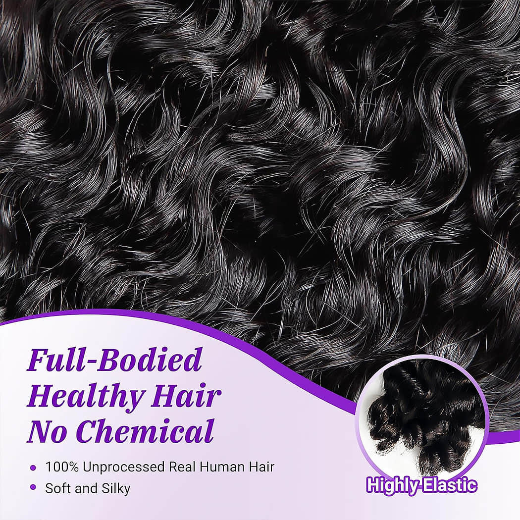 StariaHair 14-30 Inches Burmese Curly 12A Raw Vietnam Hair Bundles #1B Natural Color