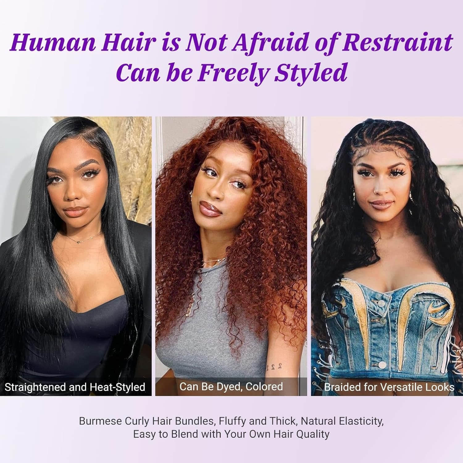 StariaHair 14-30 Inches Burmese Curly 12A Raw Vietnam Hair Bundles #1B Natural Color