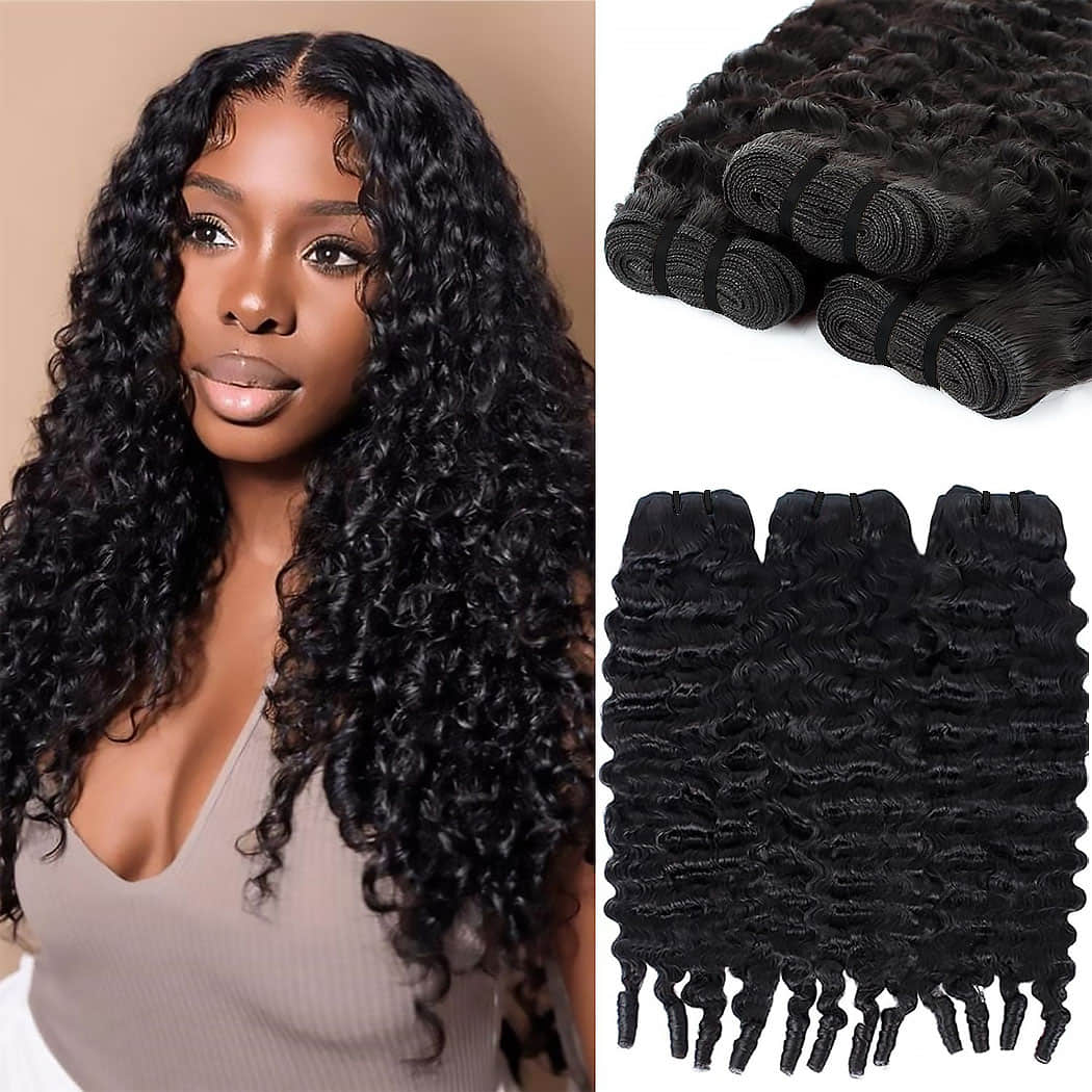 StariaHair 14-30 Inch Burmese Curly Brazilian Virgin Hair Bundles #1B