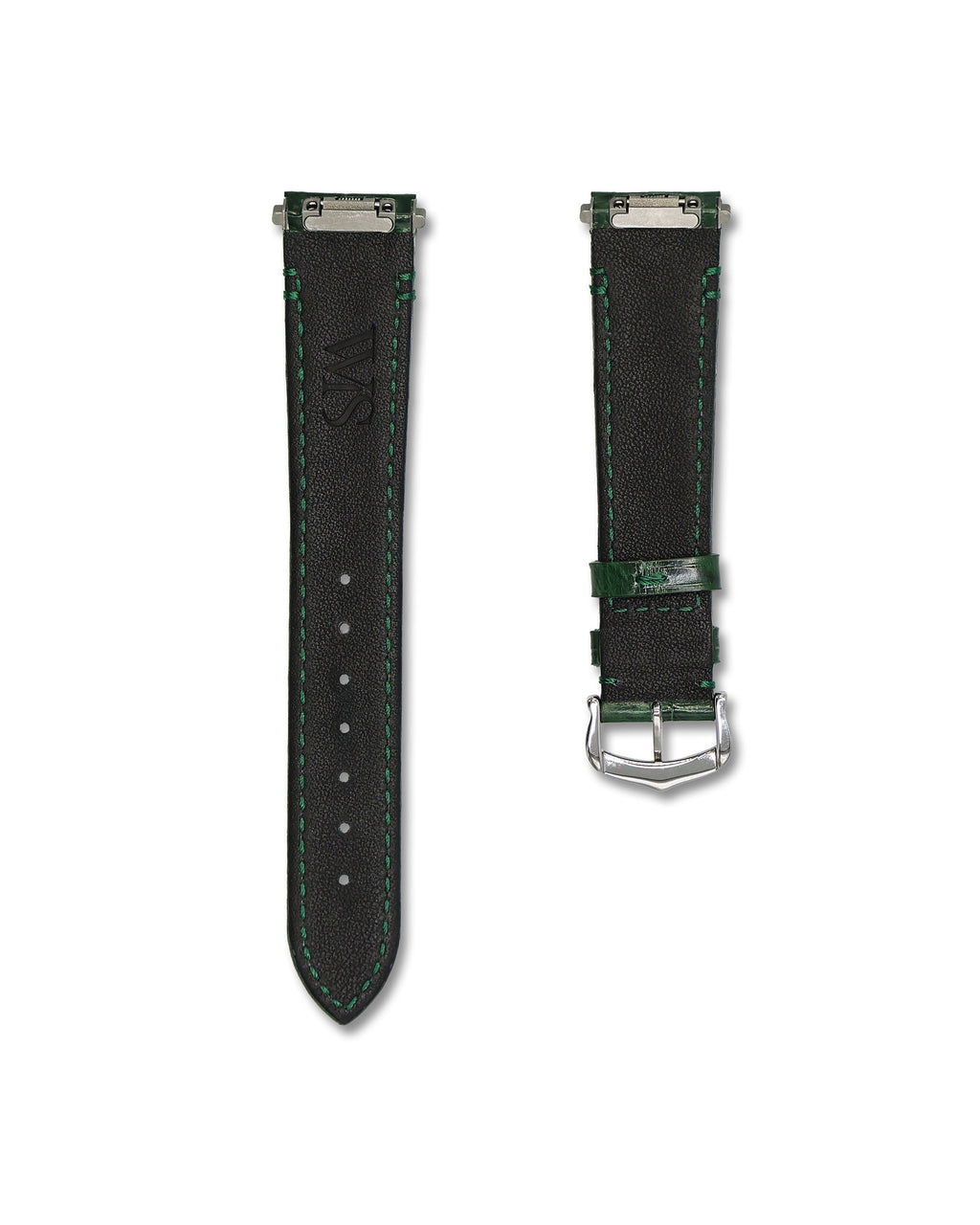 Emerald Green Crocodile Leather Watch Strap For Cartier Santos