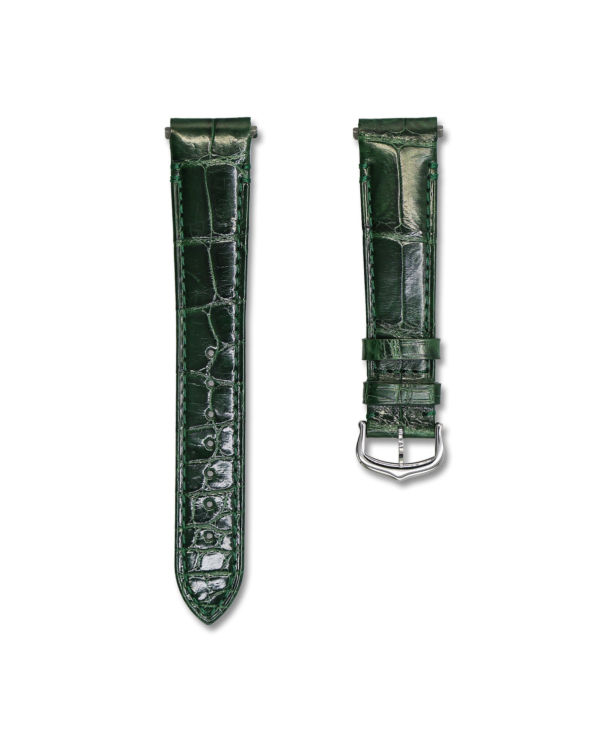 Emerald Green Crocodile Leather Watch Strap For Cartier Santos