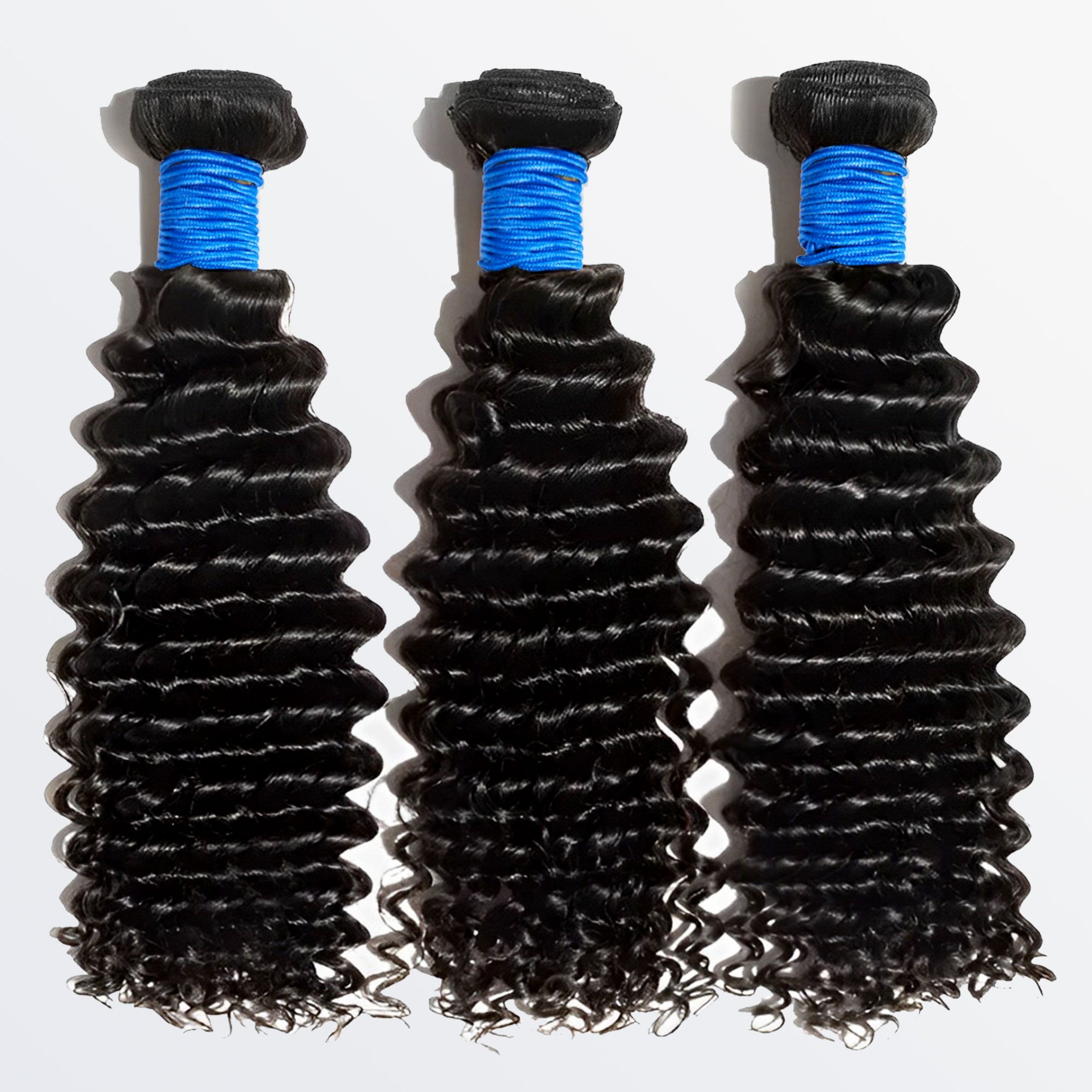 StariaHair 10-30 Inch Deep Curly Brazilian Virgin Hair Bundles #1B