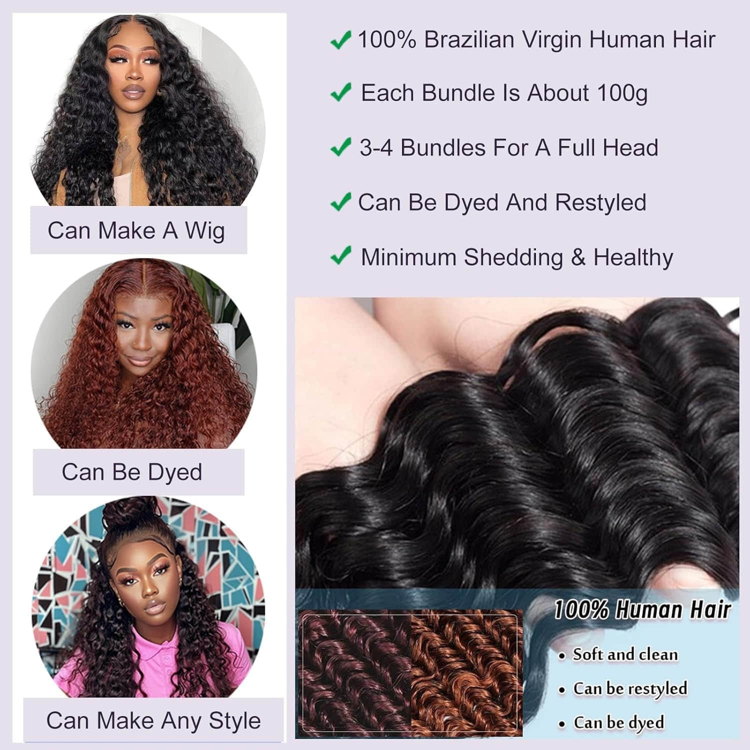 StariaHair Deep Wave Brazilian Virgin Hair styling versatility and model preview